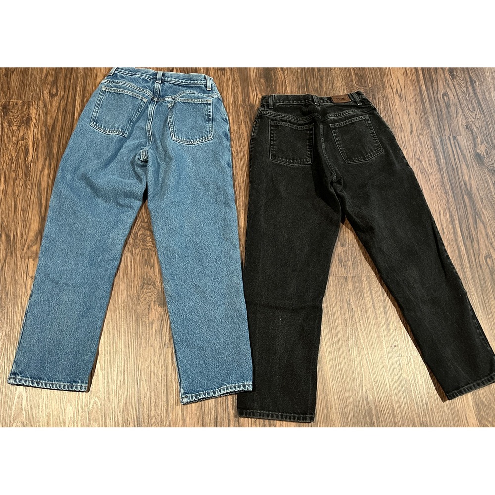 L.L. Bean Original Fit/Relaxed Blue And Black Jeans Size 8R Lot Of 2 - Picture 10 of 11